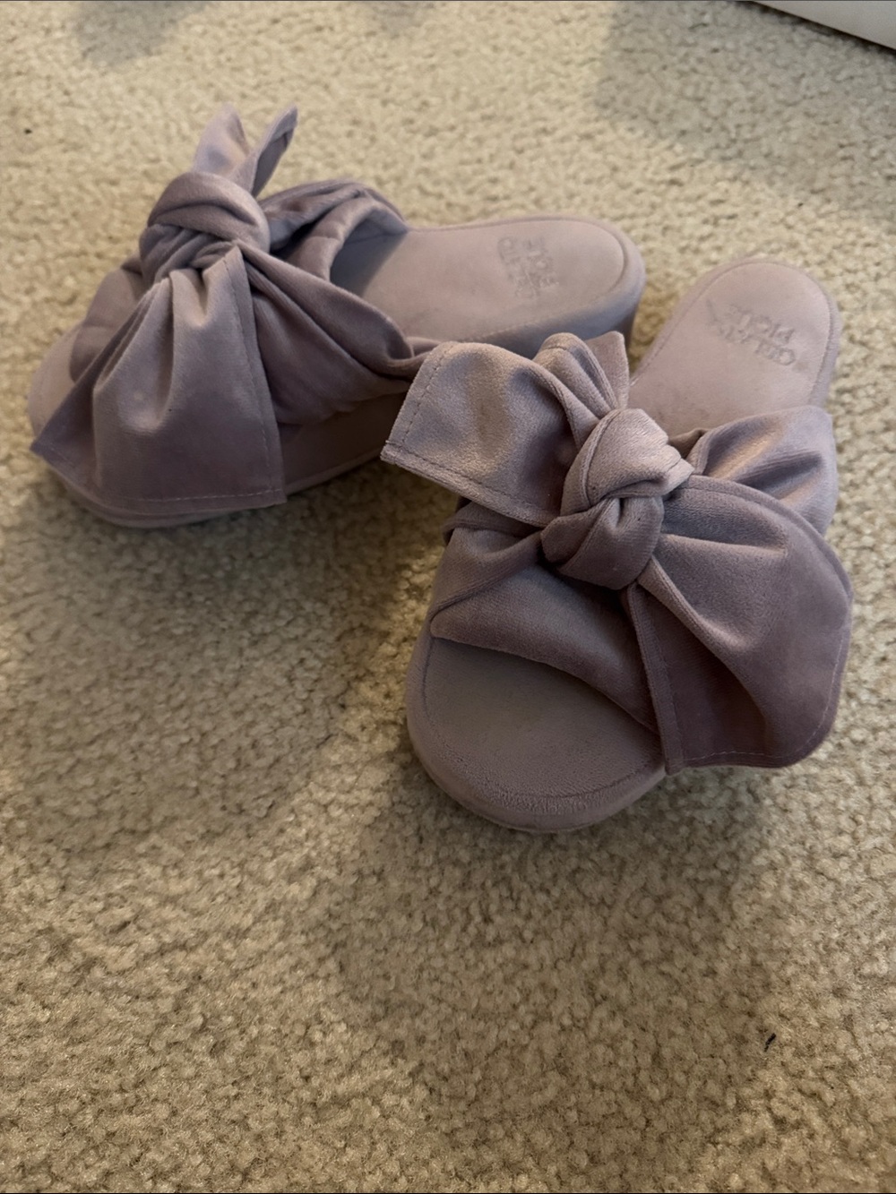 Gelato Pique Velour Ribbon Room Shoes Dusty Lavender
